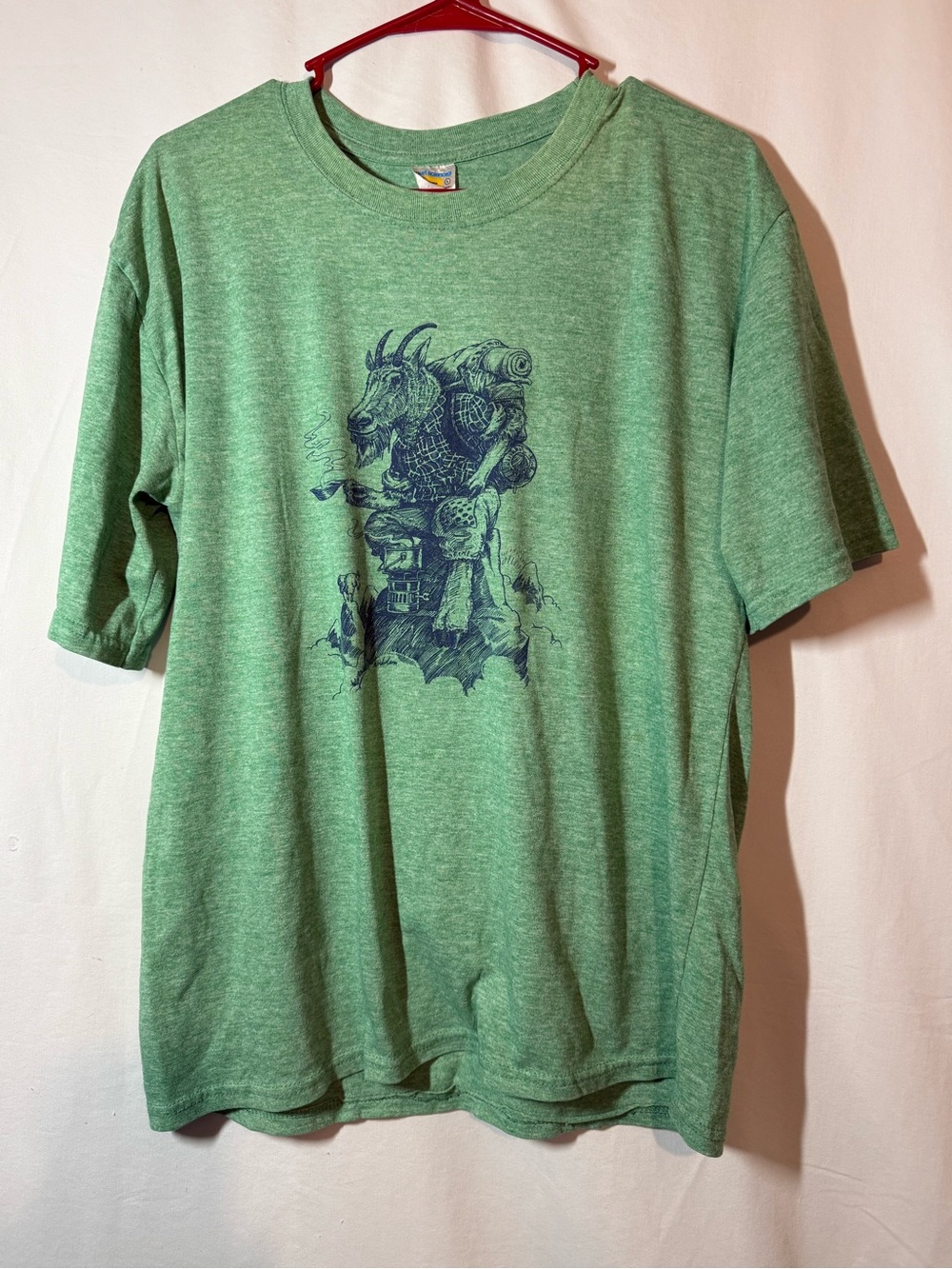 Vintage Sport Science Hiking Goat Graphic T Shirt Mens L USA Made Outdoor 85/15